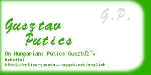 gusztav putics business card